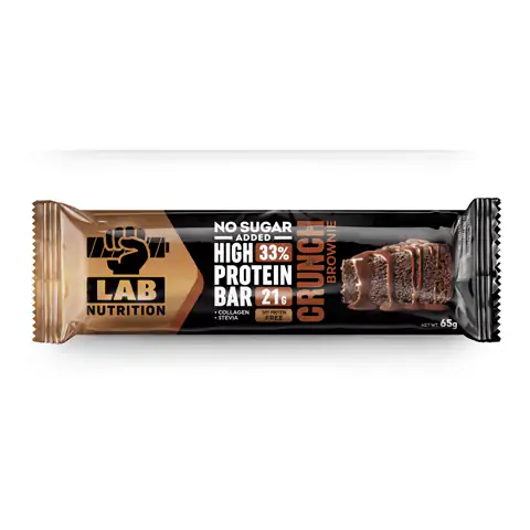 Crunch Brownie Proteinriegel mit Kollagen, Stevia und ohne Zuckerzusatz